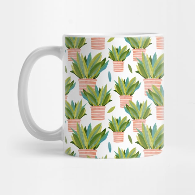 Potted Snake Plant by MollyFergusonArt